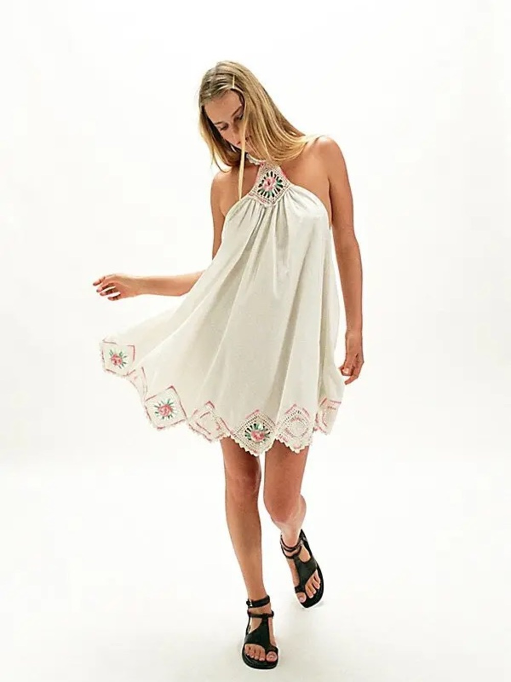 Free people cerilliam crochet halter mini dress - Picture 2 of 9